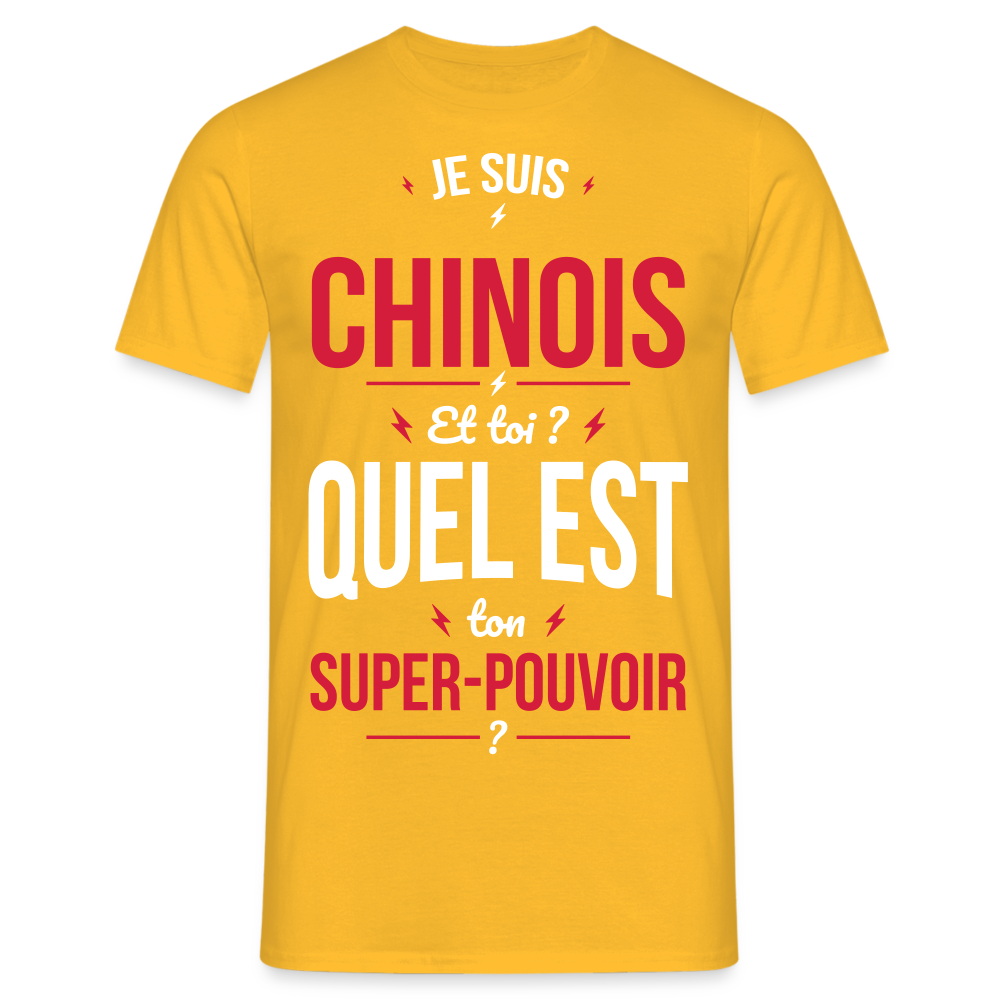 T-shirt Homme - Je suis Chinois - Super-pouvoir - jaune