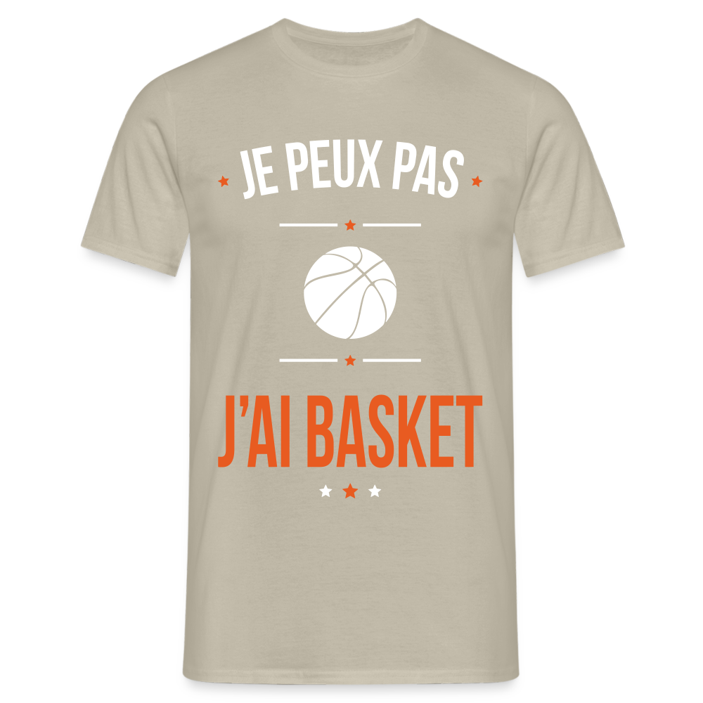 T-shirt Homme - Je peux pas j'ai Basket - beige sable