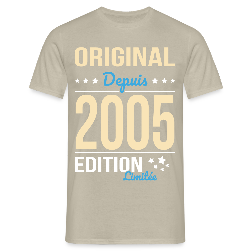 T-shirt Homme - Anniversaire 20 Ans - Original depuis 2005 - beige sable