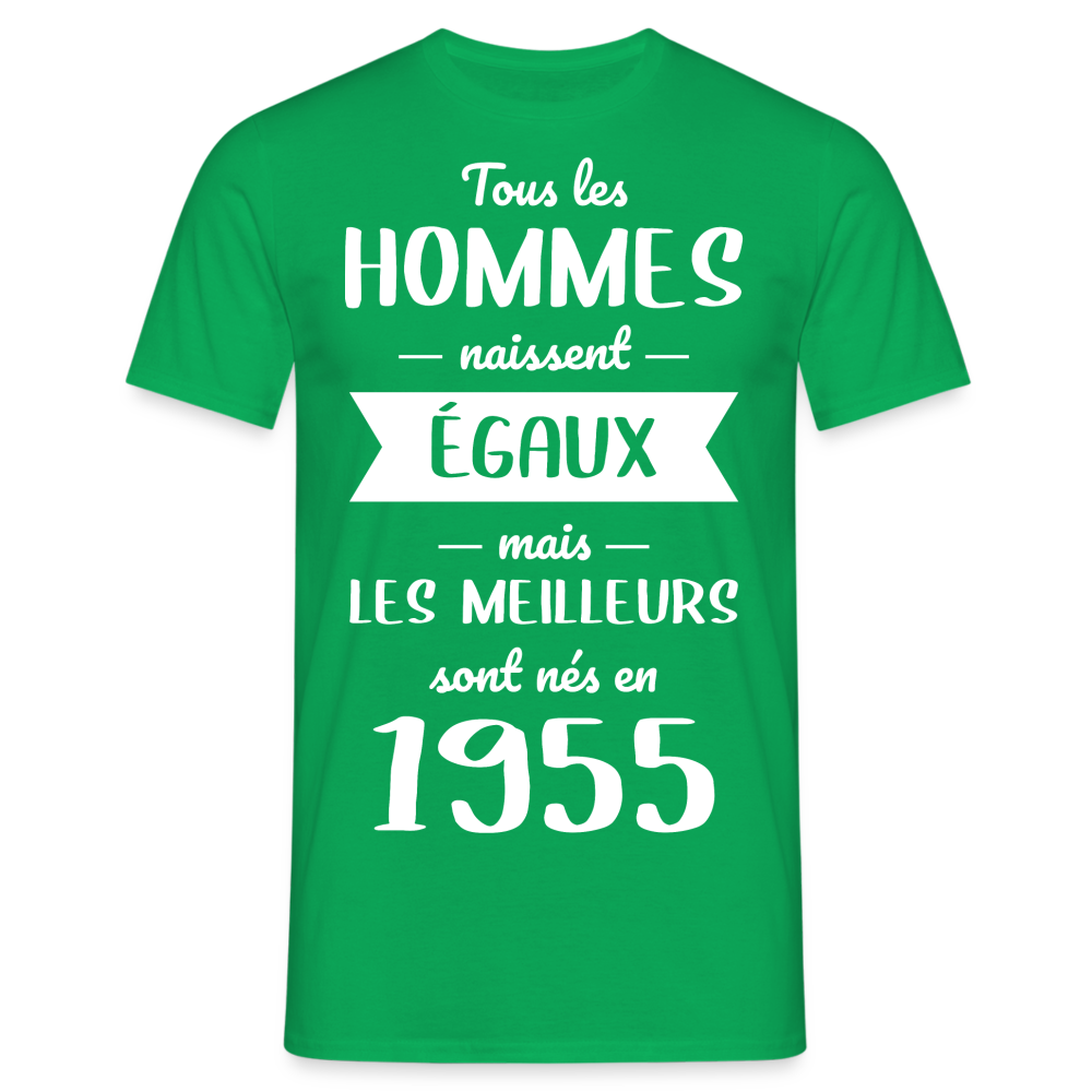 T-shirt Homme - Anniversaire 70 Ans - Les meilleurs sont nés en 1955 - vert