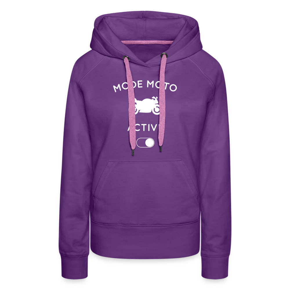 Sweat à capuche Premium Femme - Mode moto activé - violet