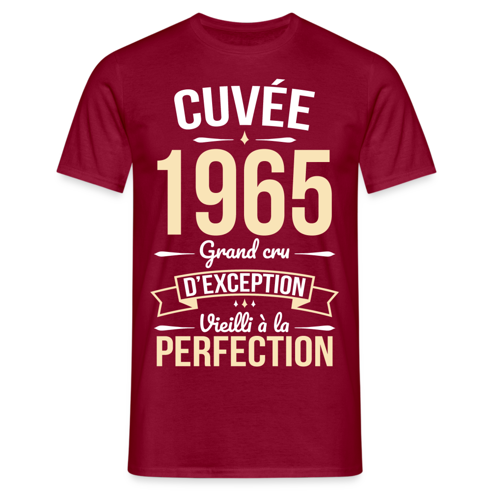 T-shirt Homme - Anniversaire 60 Ans - Cuvée 1965 - rouge brique