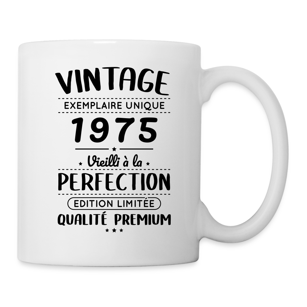 Mug blanc - Anniversaire 50 Ans - Vintage 1975 - blanc