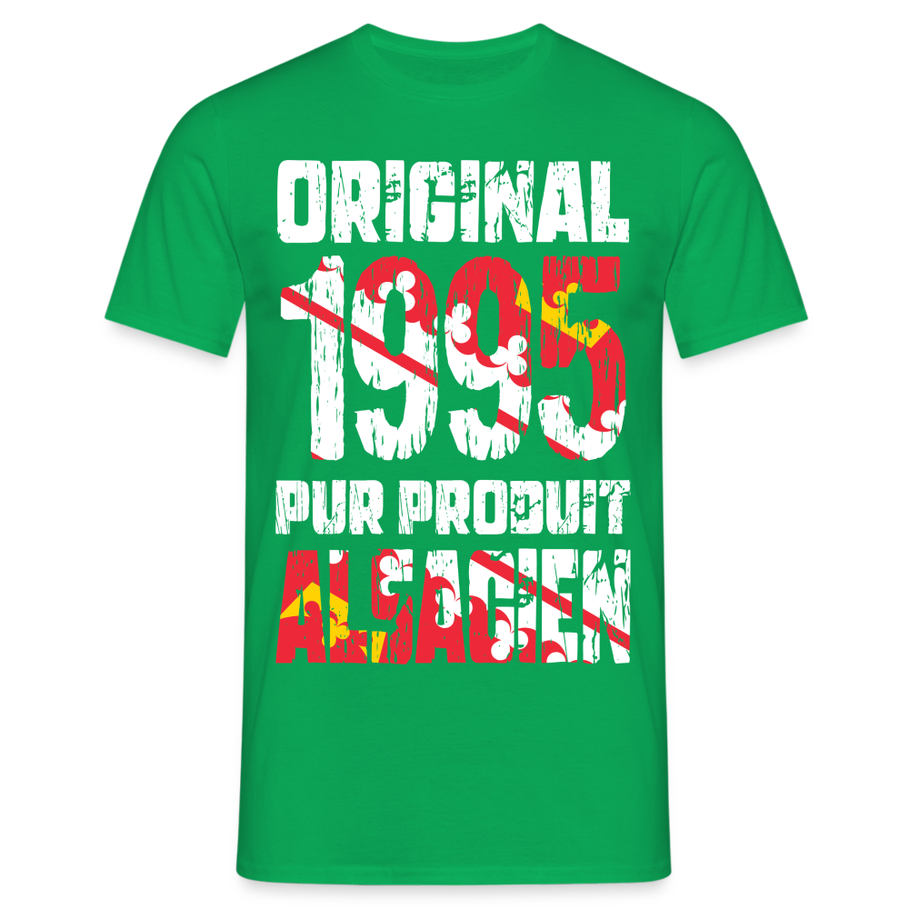 T-shirt Homme - Anniversaire 30 Ans - Original 1995 - Pur produit Alsacien - vert