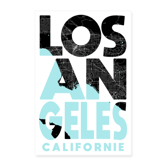 Poster Los Angeles - Plan Los Angeles - 60 x 90 cm - blanc