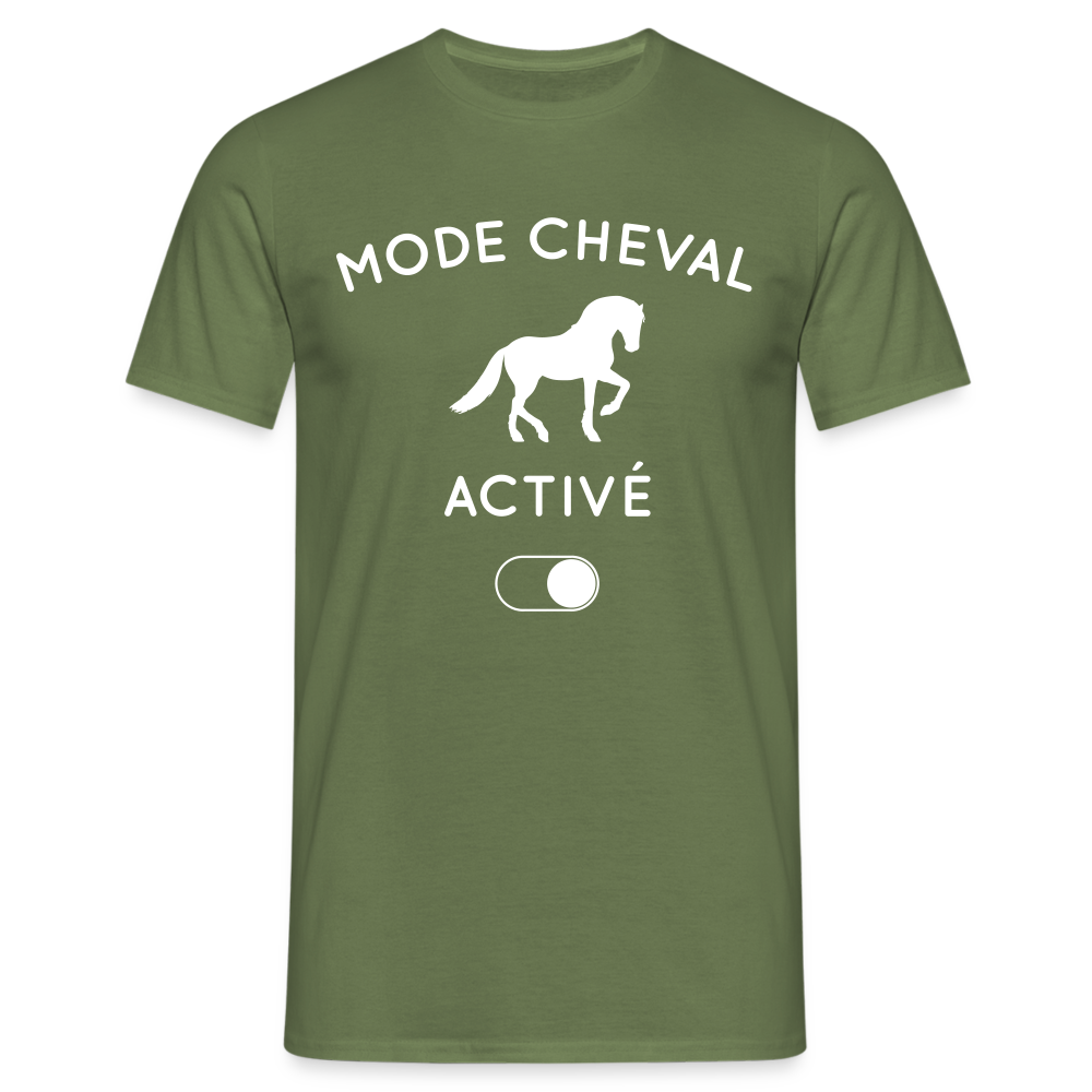 T-shirt Homme - Mode cheval activé - vert militaire