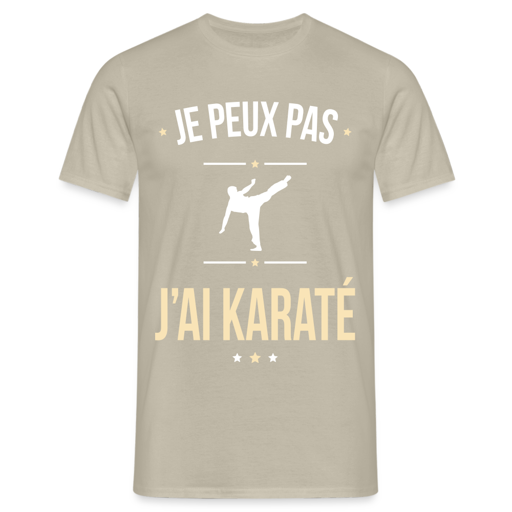 T-shirt Homme - Je peux pas j'ai Karaté - beige sable