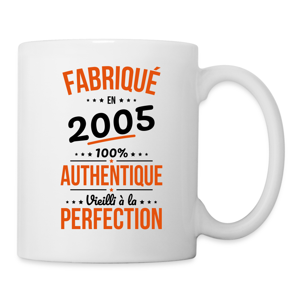 Mug blanc - Anniversaire 20 Ans - Fabriqué en 2005 - blanc