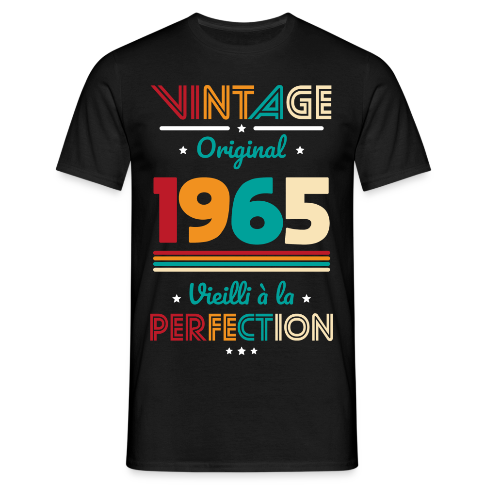 T-shirt Homme - Anniversaire 60 Ans - Vintage Original 1965 - noir