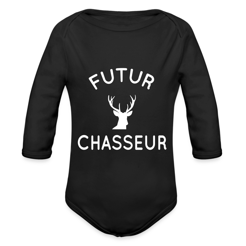 Body Bébé bio manches longues - Futur chasseur - noir