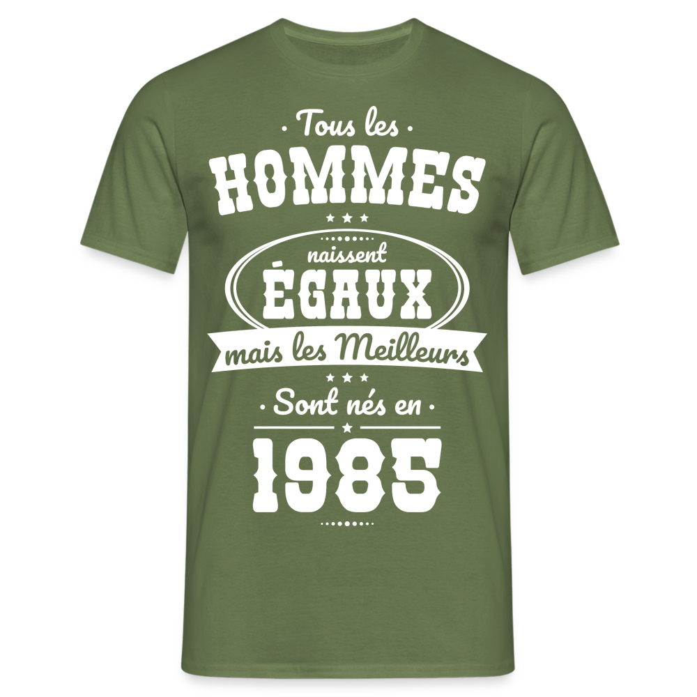 T-shirt Homme - Anniversaire 40 Ans - Les meilleurs sont nés en 1985 - vert militaire