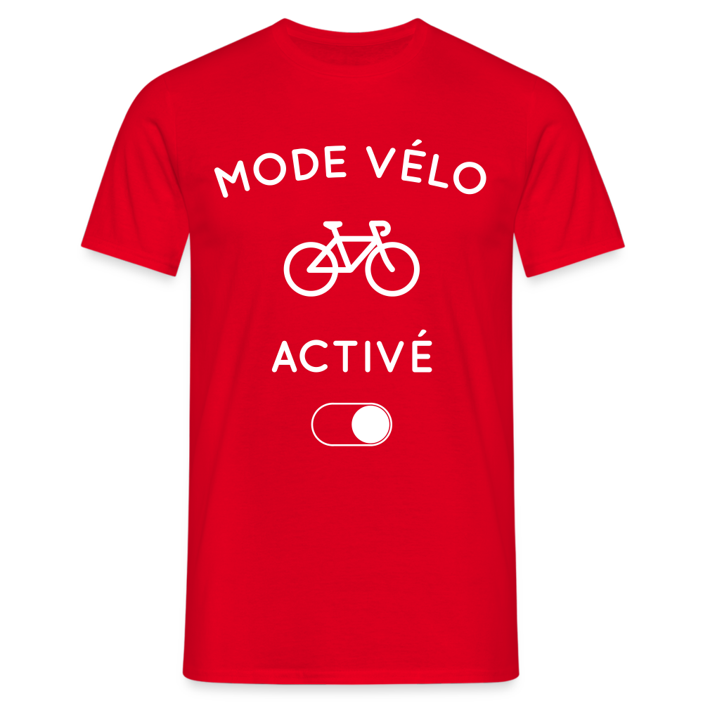 T-shirt Homme -  Mode vélo activé - rouge