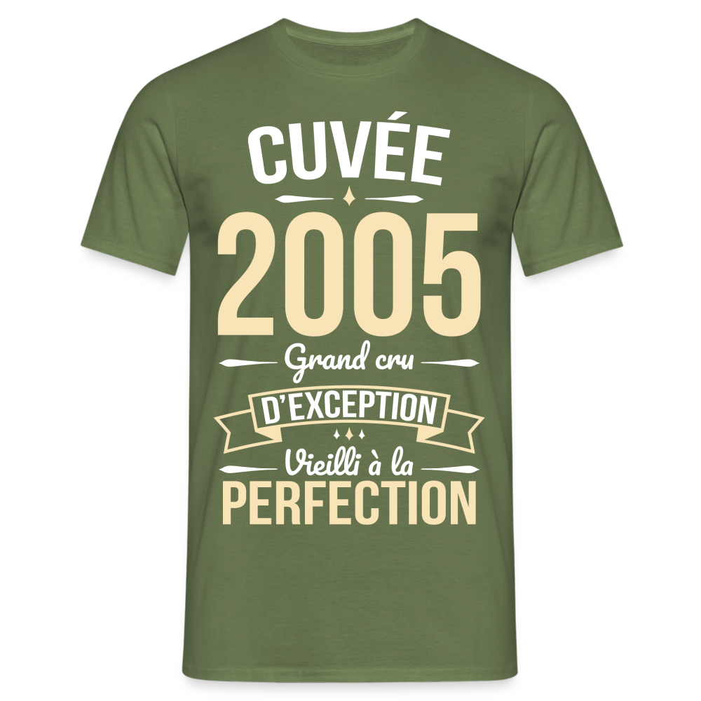 T-shirt Homme - Anniversaire 20 Ans - Cuvée 2005 - vert militaire