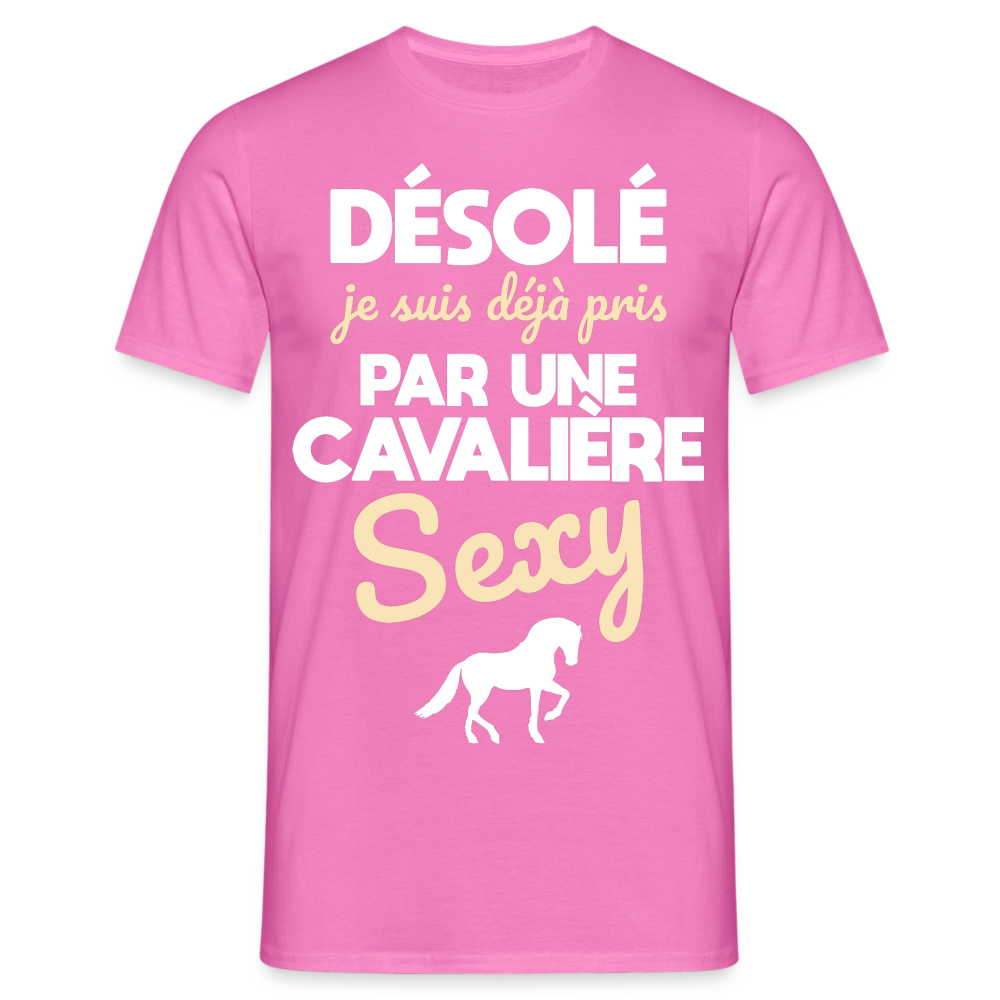 T-shirt Homme - Je suis déjà pris par une cavalière sexy - rose