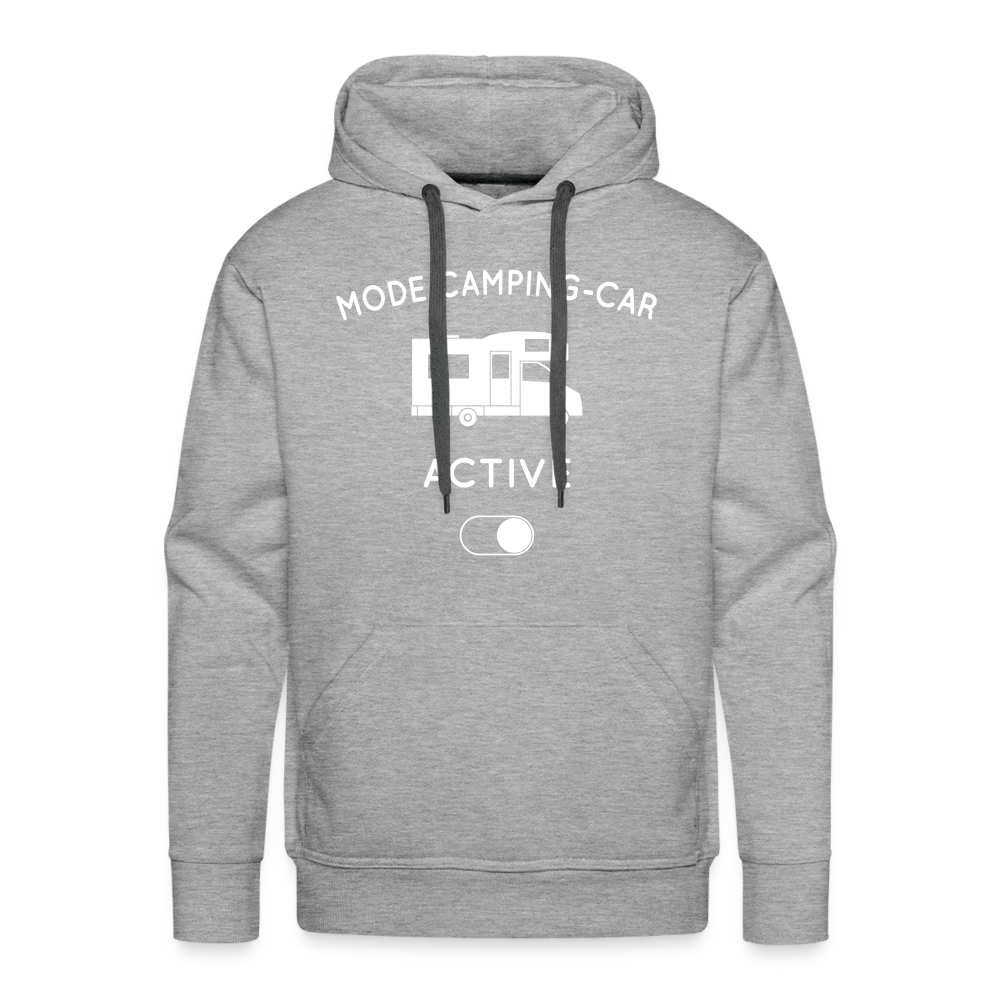 Sweat à capuche Premium Homme - Mode camping-car activé - gris chiné