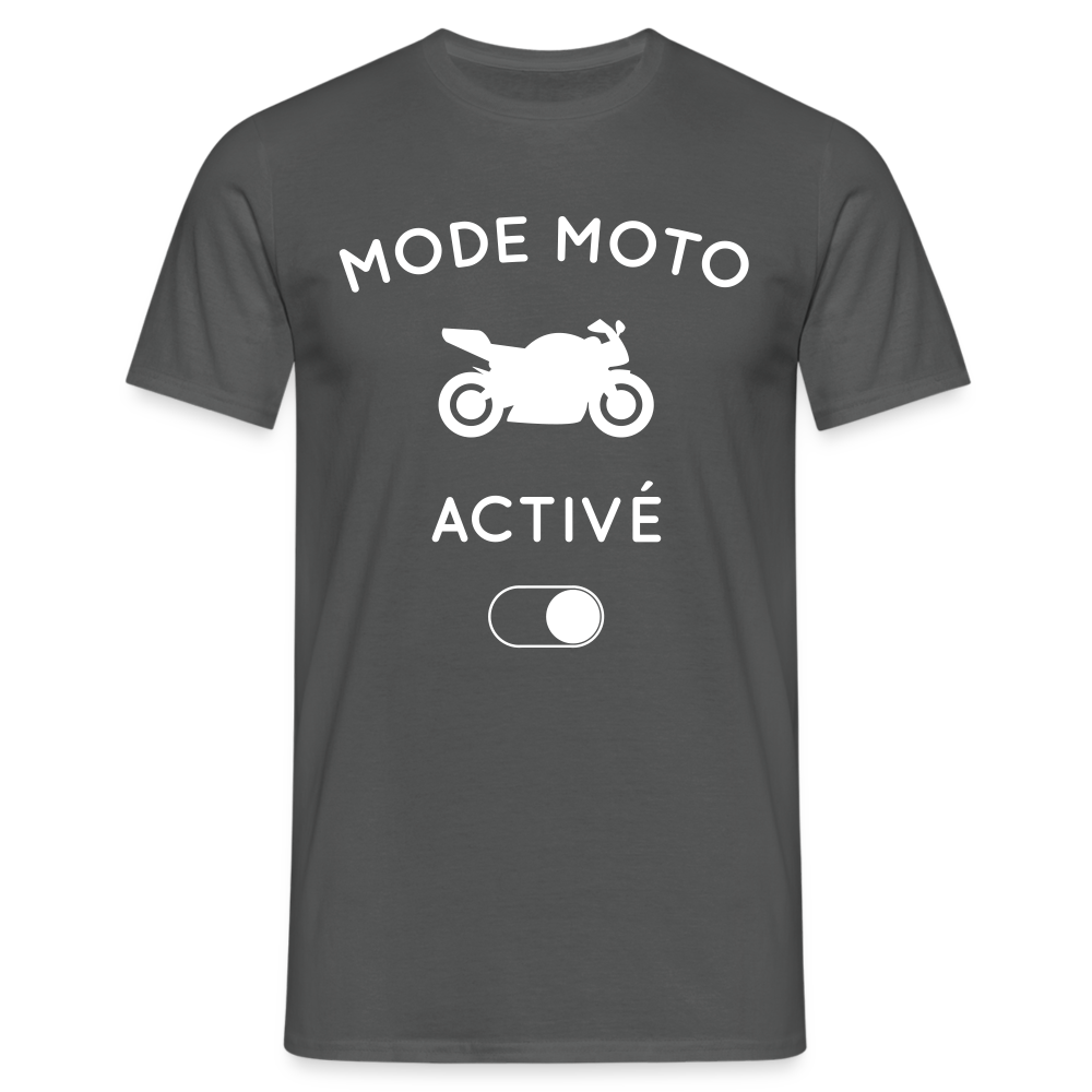 T-shirt Homme - Mode moto activé - charbon