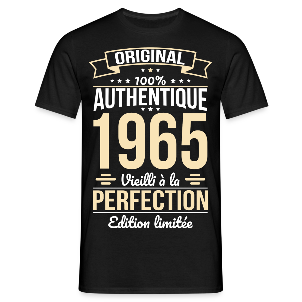 T-shirt Homme - Anniversaire 60 Ans - Original 1965 - noir