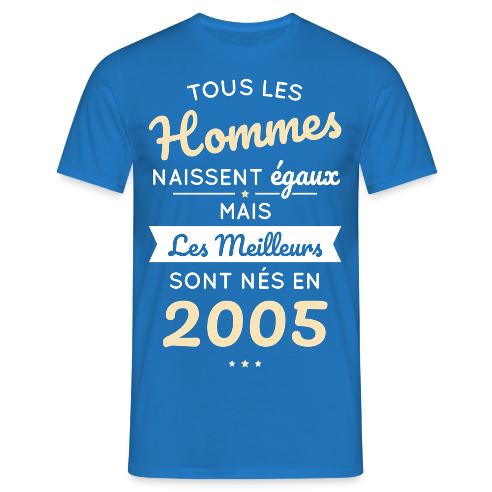 T-shirt Homme - Anniversaire 20 Ans - Les meilleurs sont nés en 2005 - bleu royal