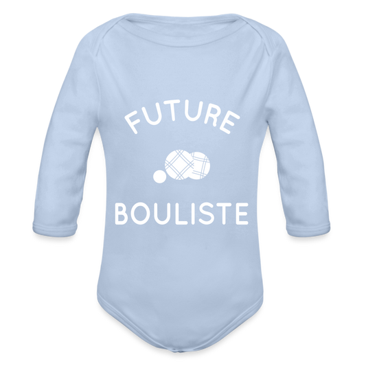 Body Bébé bio manches longues - Future bouliste - ciel