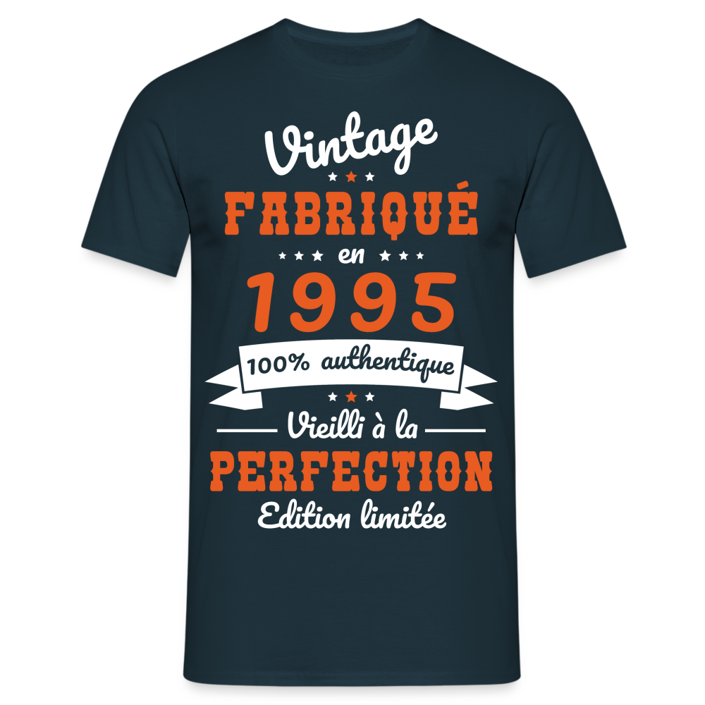 T-shirt Homme - Anniversaire 30 Ans - Vintage fabriqué en 1995 - marine