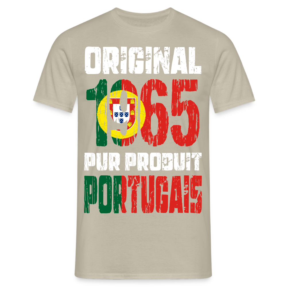 T-shirt Homme - Anniversaire 60 Ans - Original 1965 - Pur produit Portugais - beige sable