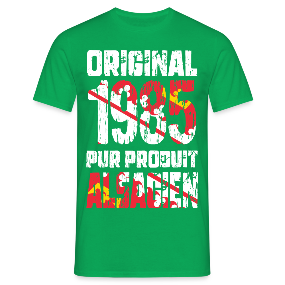 T-shirt Homme - Anniversaire 40 Ans - Original 1985 - Pur produit Alsacien - vert