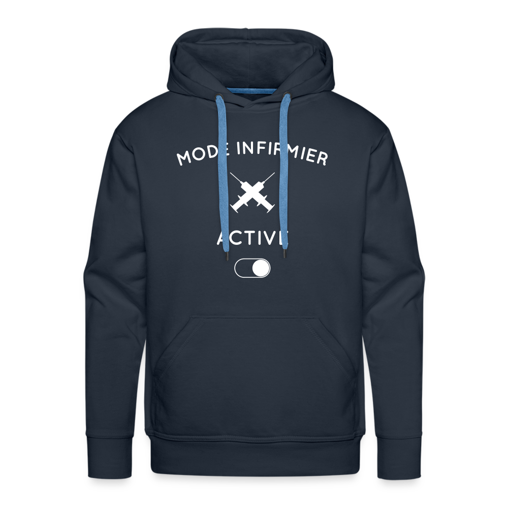 Sweat à capuche Premium Homme - Mode infirmier activé - marine