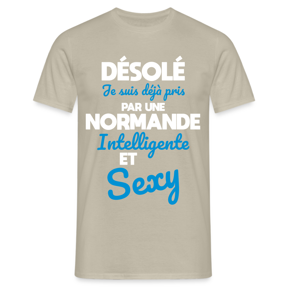 T-shirt Homme -  Je suis déjà pris par une Normande intelligente et sexy - beige sable