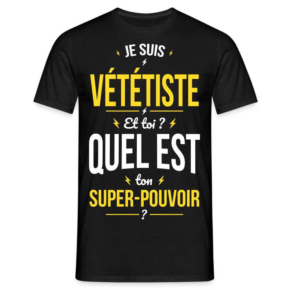 T-shirt Homme - Je suis vététiste - Super-pouvoir - noir