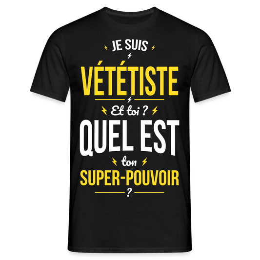 T-shirt Homme - Je suis vététiste - Super-pouvoir - noir