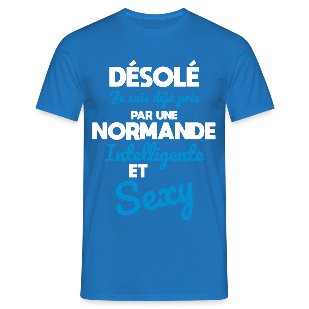 T-shirt Homme -  Je suis déjà pris par une Normande intelligente et sexy - bleu royal