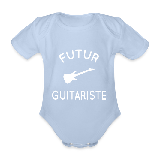 Body Bébé bio manches courtes - Futur guitariste - ciel