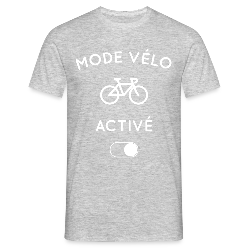 T-shirt Homme -  Mode vélo activé - gris chiné