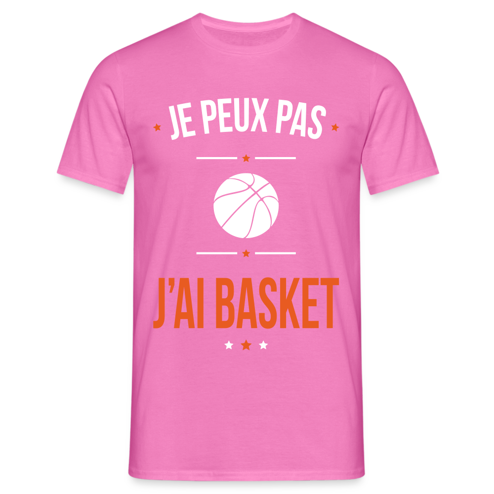 T-shirt Homme - Je peux pas j'ai Basket - rose