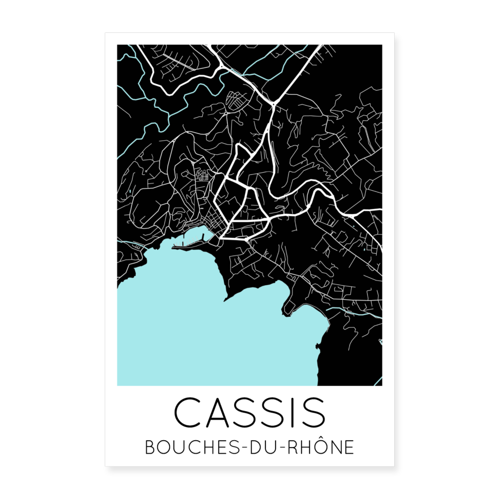 Poster Cassis - Plan Cassis - 60 x 90 cm - blanc