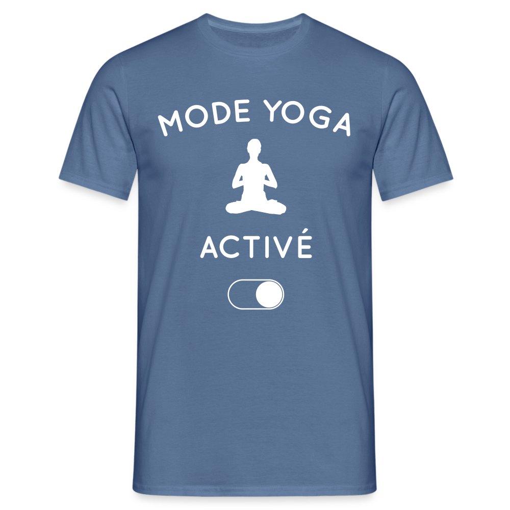 T-shirt Homme - Mode yoga activé - bleu pigeon 