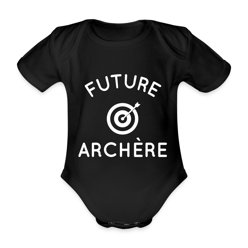 Body Bébé bio manches courtes - Future archère - noir