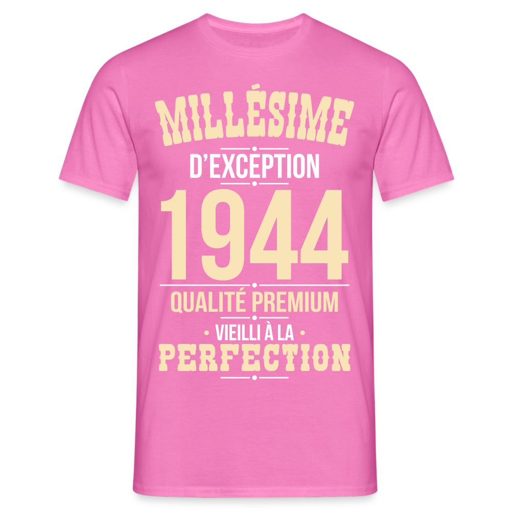 T-shirt Homme - Anniversaire 80 Ans - Millésime 1944 - rose