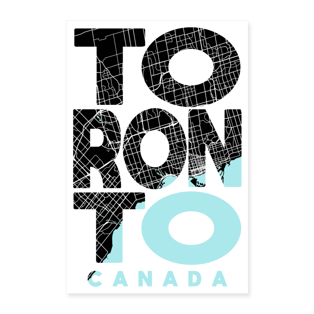 Poster Toronto - Plan Toronto - 40 x 60 cm - blanc