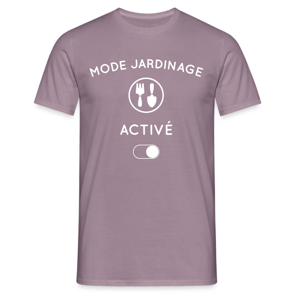 T-shirt Homme - Mode jardinage activé - mauve gris 