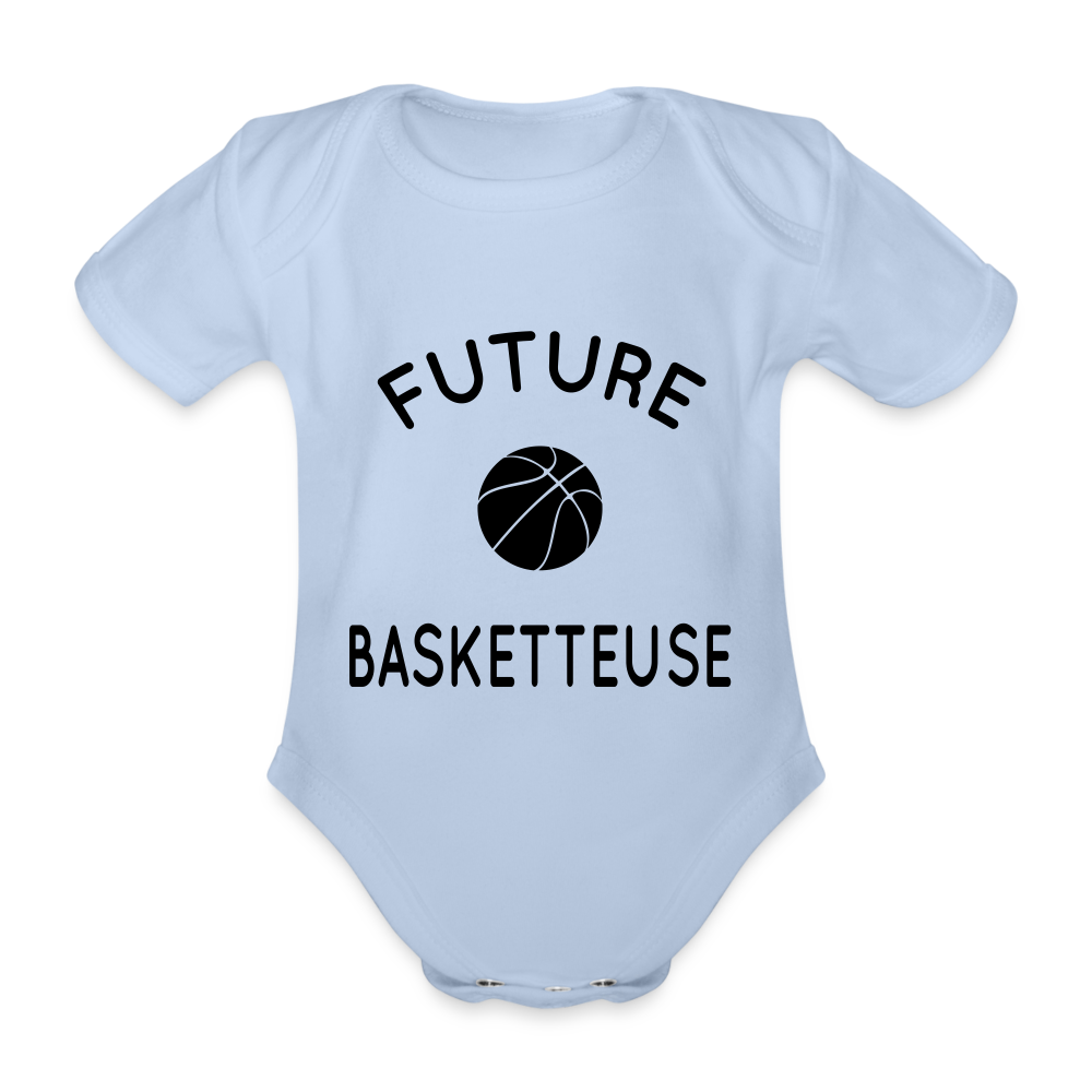 Body Bébé bio manches courtes - Future basketteuse - ciel