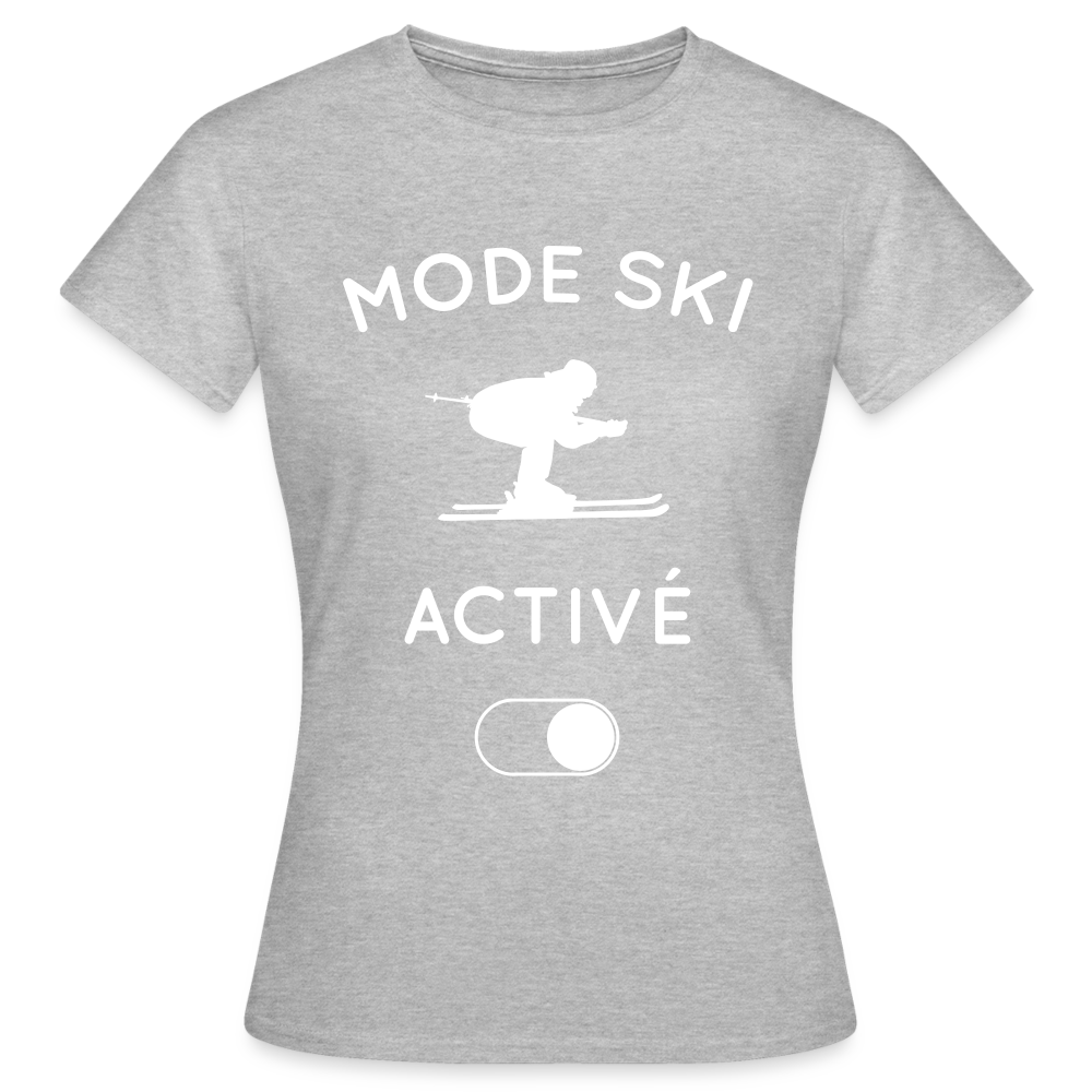 T-shirt Femme - Mode ski activé - gris chiné