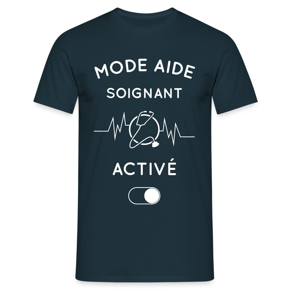 T-shirt Homme - Mode aide-soignant activé - marine