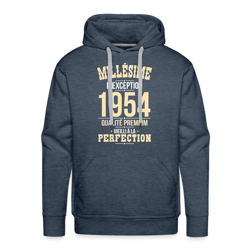 Sweat à capuche Premium Homme - Anniversaire 70 Ans - Millésime 1954 - bleu jeans