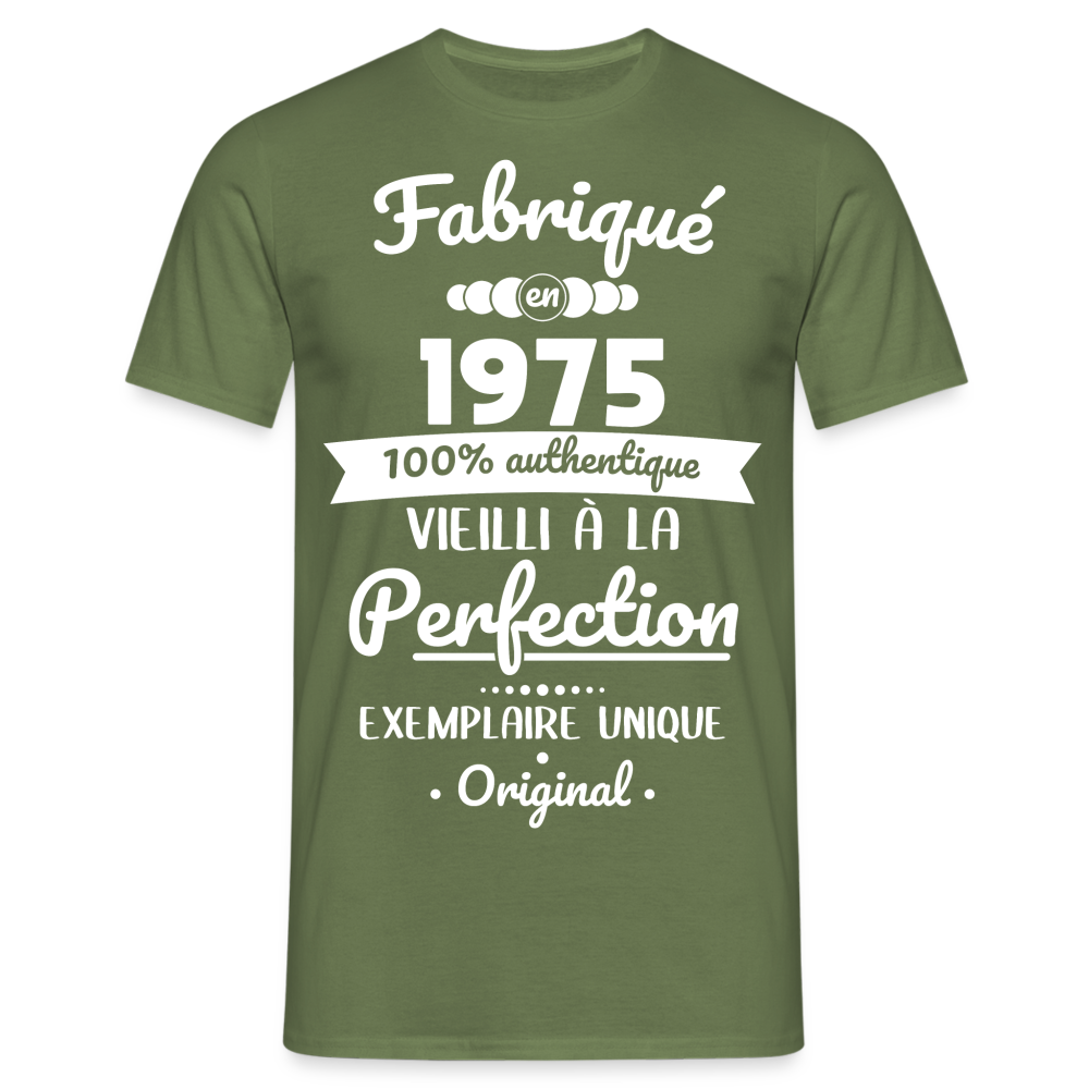 T-shirt Homme - Anniversaire 50 Ans - Fabriqué en 1975 - vert militaire