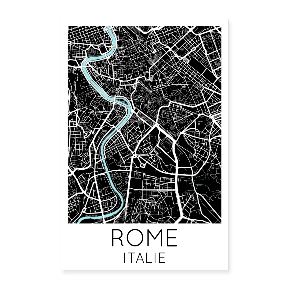 Poster Rome - Plan Rome - 40 x 60 cm - blanc