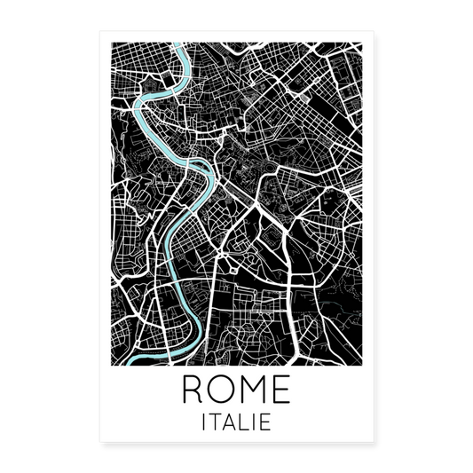 Poster Rome - Plan Rome - 40 x 60 cm - blanc