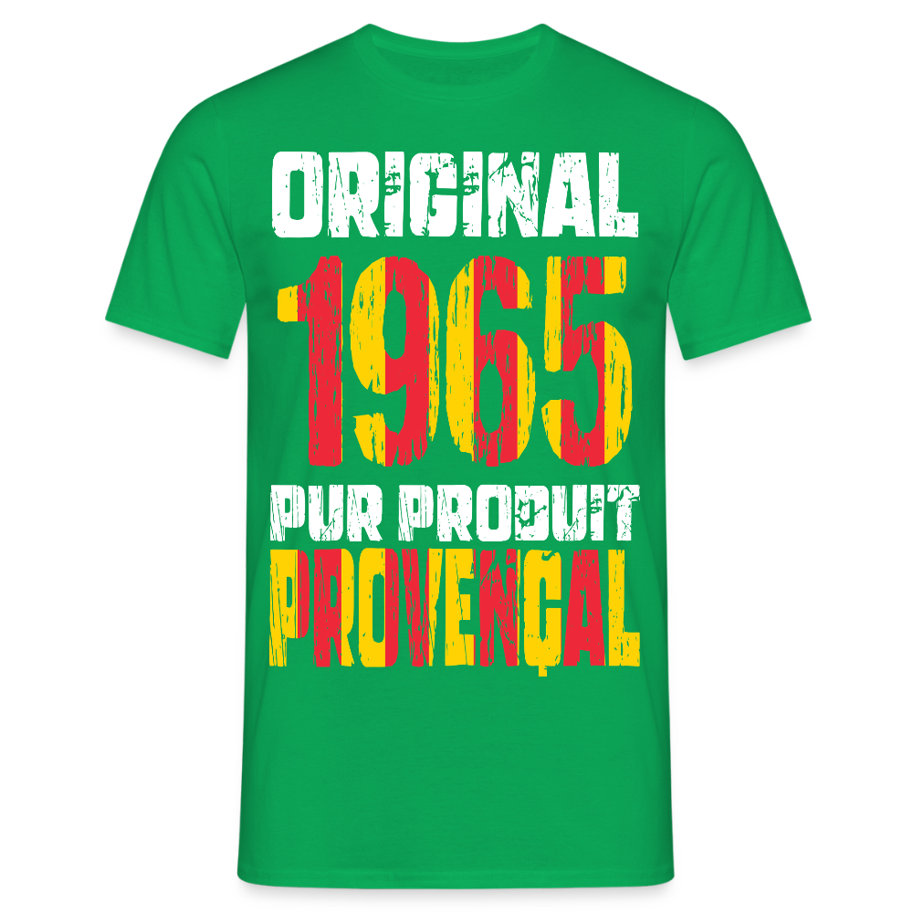 T-shirt Homme - Anniversaire 60 Ans - Original 1965 - Pur produit Provençal - vert