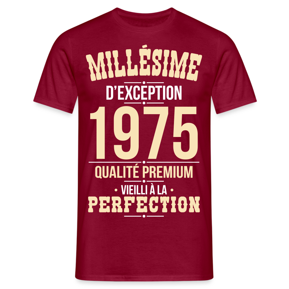 T-shirt Homme - Anniversaire 50 Ans - Millésime 1975 - rouge brique