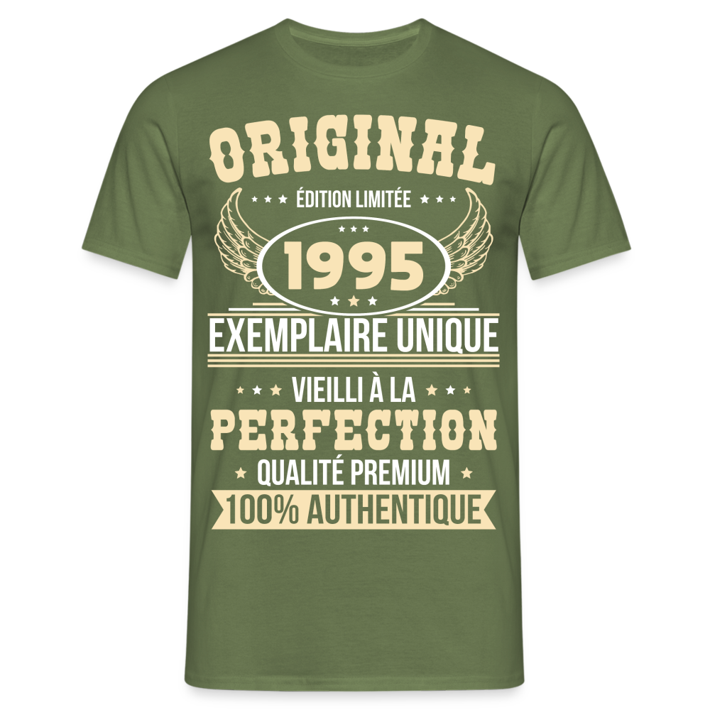 T-shirt Homme - Anniversaire 30 Ans - Original 1995 - vert militaire